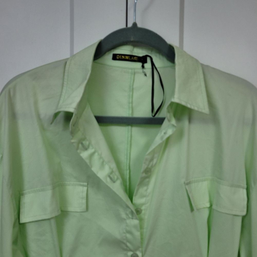 Denimland cinched mini shirt dress, small - Picture 9 of 12